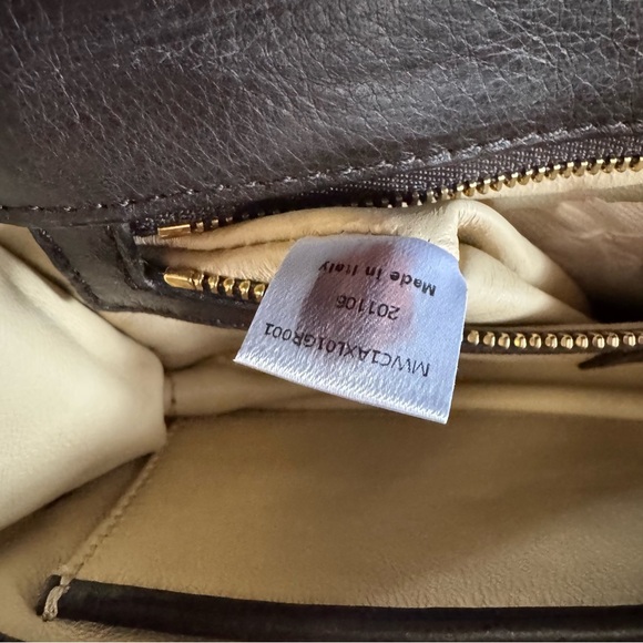 MCM Dark Green Haircalf & Brown Leather Shoulder Bag with Gold Chain - Picture 9 of 9